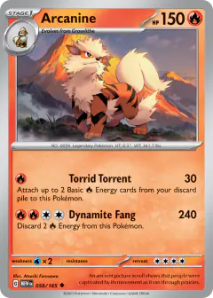Arcanine 059/165 Uncommon card from 151