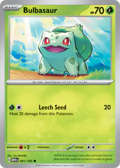 Bulbasaur 001/165 Common card from 151