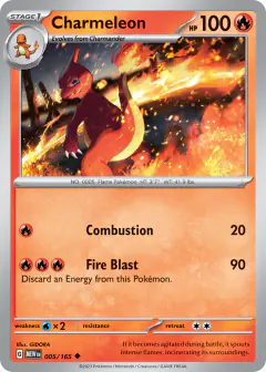 Charmeleon 005/165 Uncommon card from 151