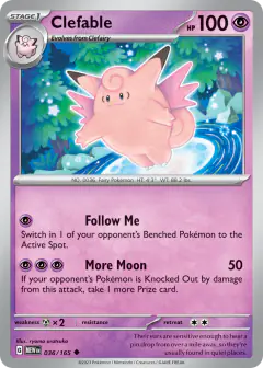 Clefable 036/165 Uncommon card from 151