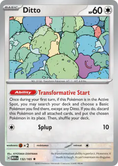 Ditto 132/165 Rare card from 151