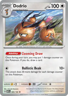 Dodrio 085/165 Rare card from 151