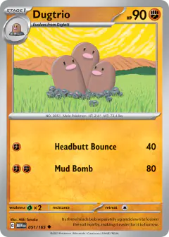 Dugtrio 051/165 Uncommon card from 151