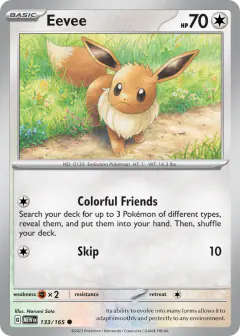 Eevee 133/165 Common card from 151