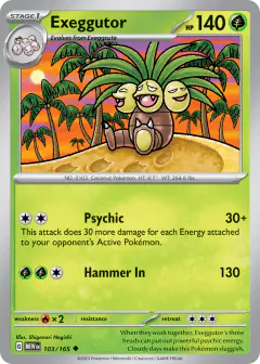 Exeggutor 103/165 Uncommon card from 151