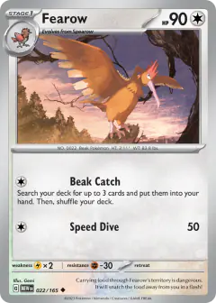 Fearow 022/165 Uncommon card from 151