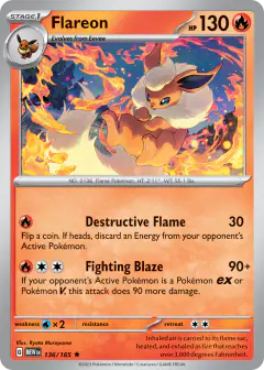 Flareon 136/165 Rare card from 151