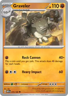 Graveler 075/165 Uncommon card from 151
