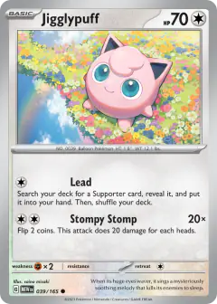 Jigglypuff 039/165 Common card from 151
