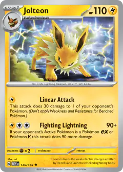 Jolteon 135/165 Rare card from 151