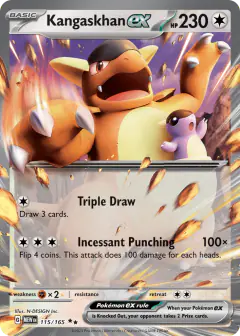 Kangaskhan ex 115/165 Double Rare card from 151