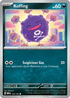 Koffing 109/165 Common card from 151