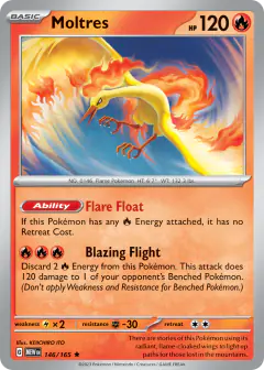 Moltres 146/165 Rare card from 151