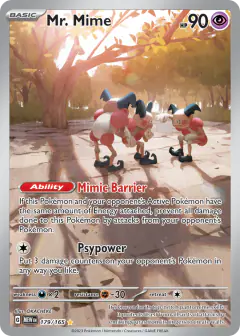 Mr. Mime 179/165 Illustration Rare card from 151