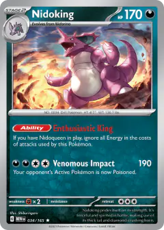 Nidoking 034/165 Rare card from 151
