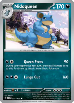 Nidoqueen 031/165 Uncommon card from 151