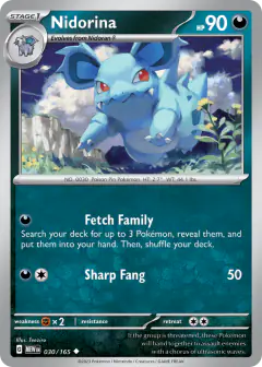 Nidorina 030/165 Uncommon card from 151