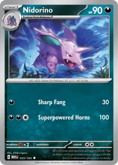Nidorino 033/165 Uncommon card from 151
