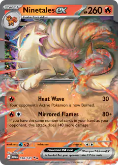 Ninetales ex 038/165 Double Rare card from 151