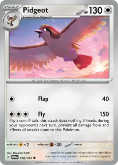 Pidgeot 018/165 Uncommon card from 151