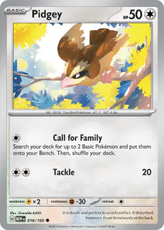 Pidgey 016/165 Common card from 151
