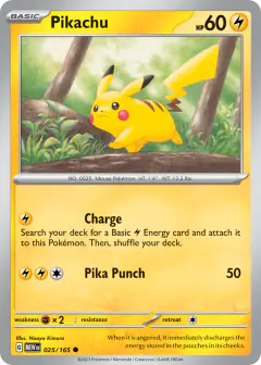 Pikachu 025/165 Common card from 151
