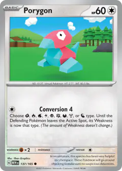 Porygon 137/165 Common card from 151