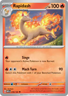 Rapidash 078/165 Uncommon card from 151