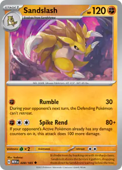 Sandslash 028/165 Uncommon card from 151
