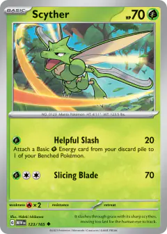 Scyther 123/165 Uncommon card from 151