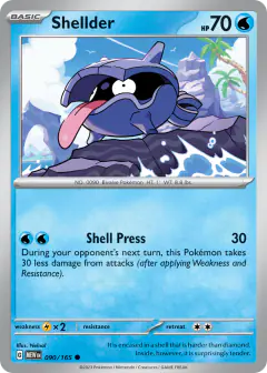 Shellder 090/165 Common card from 151