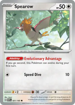 Spearow 021/165 Common card from 151