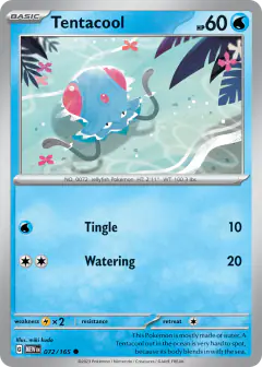 Tentacool 072/165 Common card from 151