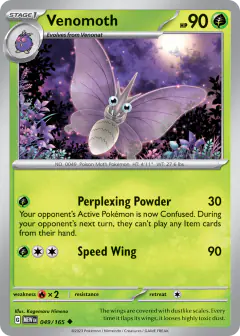 Venomoth 049/165 Uncommon card from 151