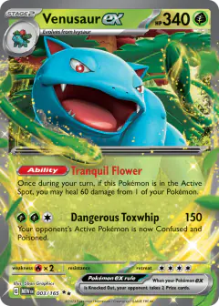 Venusaur ex 003/165 Double Rare card from 151