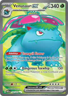 Venusaur ex 182/165 Ultra Rare card from 151