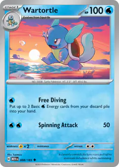 Wartortle 008/165 Uncommon card from 151