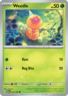Weedle 013/165 Common card from 151