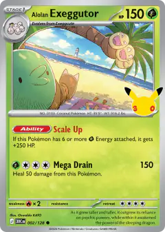 Alolan Exeggutor 002/128 Common card from 30th Celebration