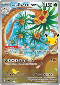 Alolan Exeggutor 129/128 Illustration Rare card from 30th Celebration