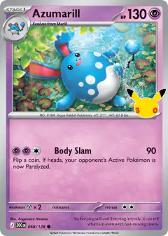 Azumarill 068/128 Common card from 30th Celebration