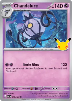 Chandelure 075/128 Common card from 30th Celebration