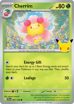 Cherrim 007/128 Common card from 30th Celebration