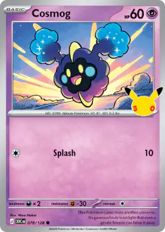 Cosmog 078/128 Common card from 30th Celebration