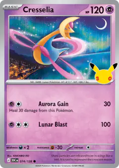 Cresselia 074/128 Common card from 30th Celebration