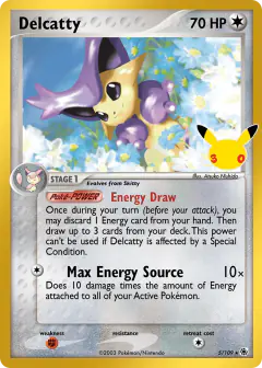 Delcatty 5/109 Rare Holo card from 30th Celebration