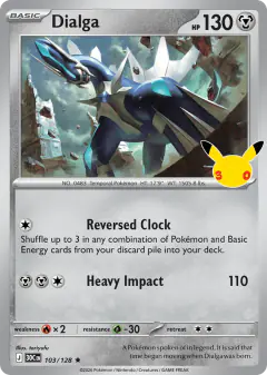 Dialga 103/128 Rare card from 30th Celebration