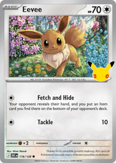 Eevee 116/128 Common card from 30th Celebration