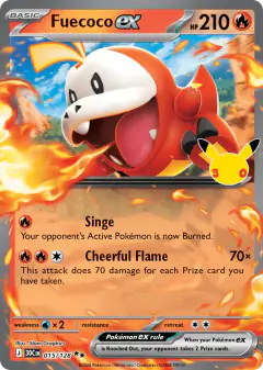 Fuecoco ex 015/128 Double Rare card from 30th Celebration