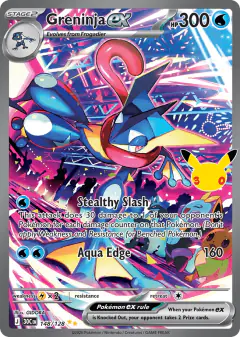Greninja ex 148/128 Special Illustration Rare card from 30th Celebration